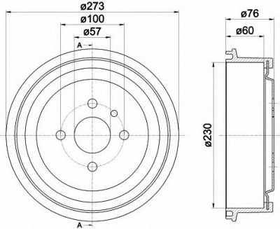 HELLA PAGID 8dt355301191 -  Тормозной барабан